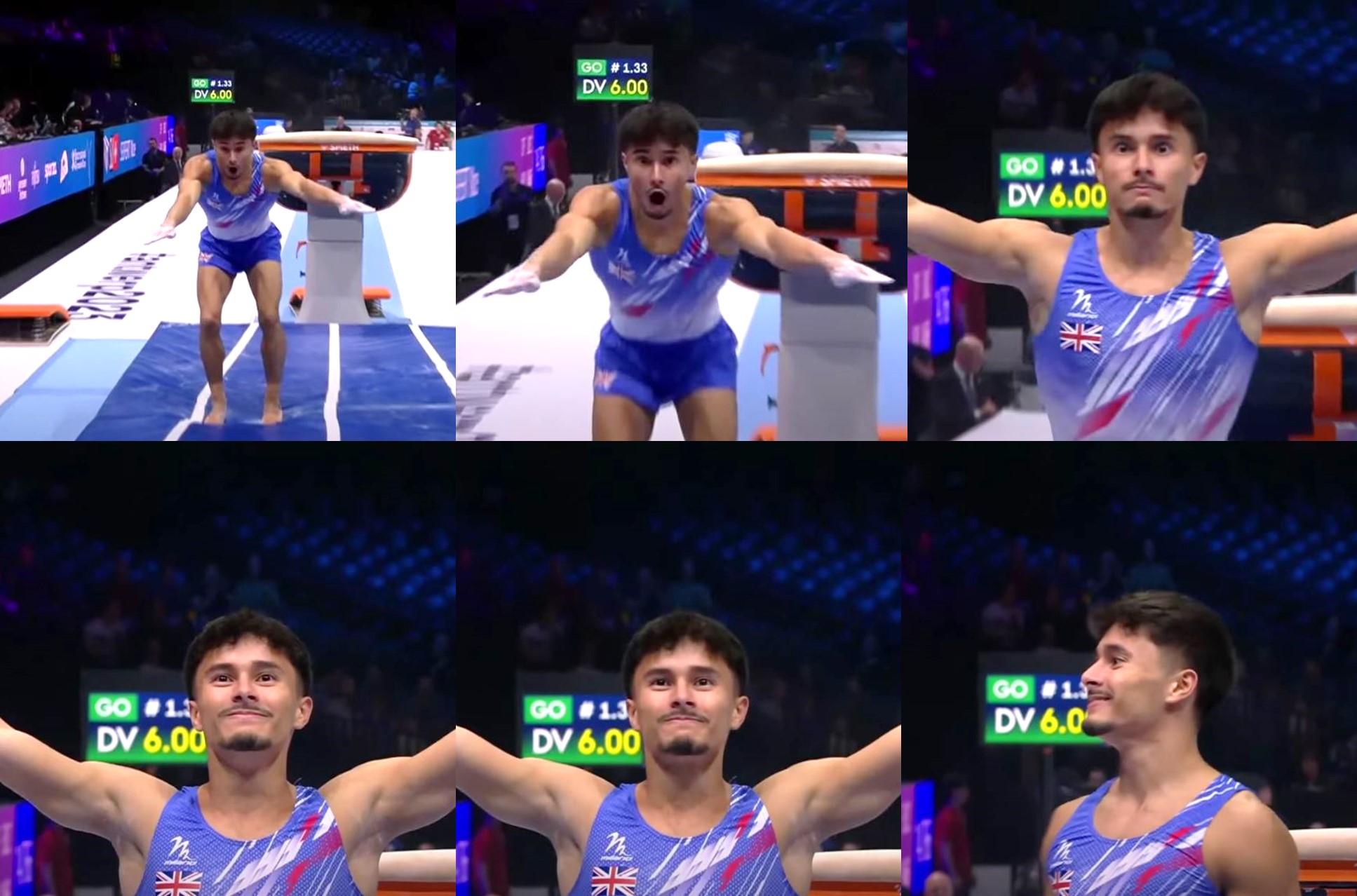 Jake Jarman on vault All Around 2023 World Championships - Men's Vault